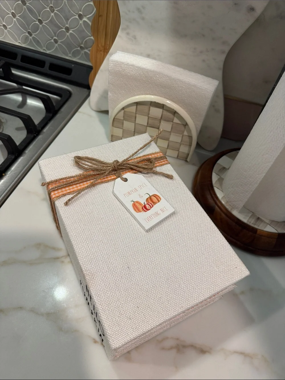 Rae Dunn Hello Pumpkin Decorative Block - Cream